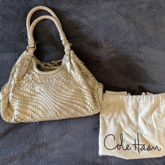 Cole Haan Gold Woven Leather bag - Picture 1 of 7